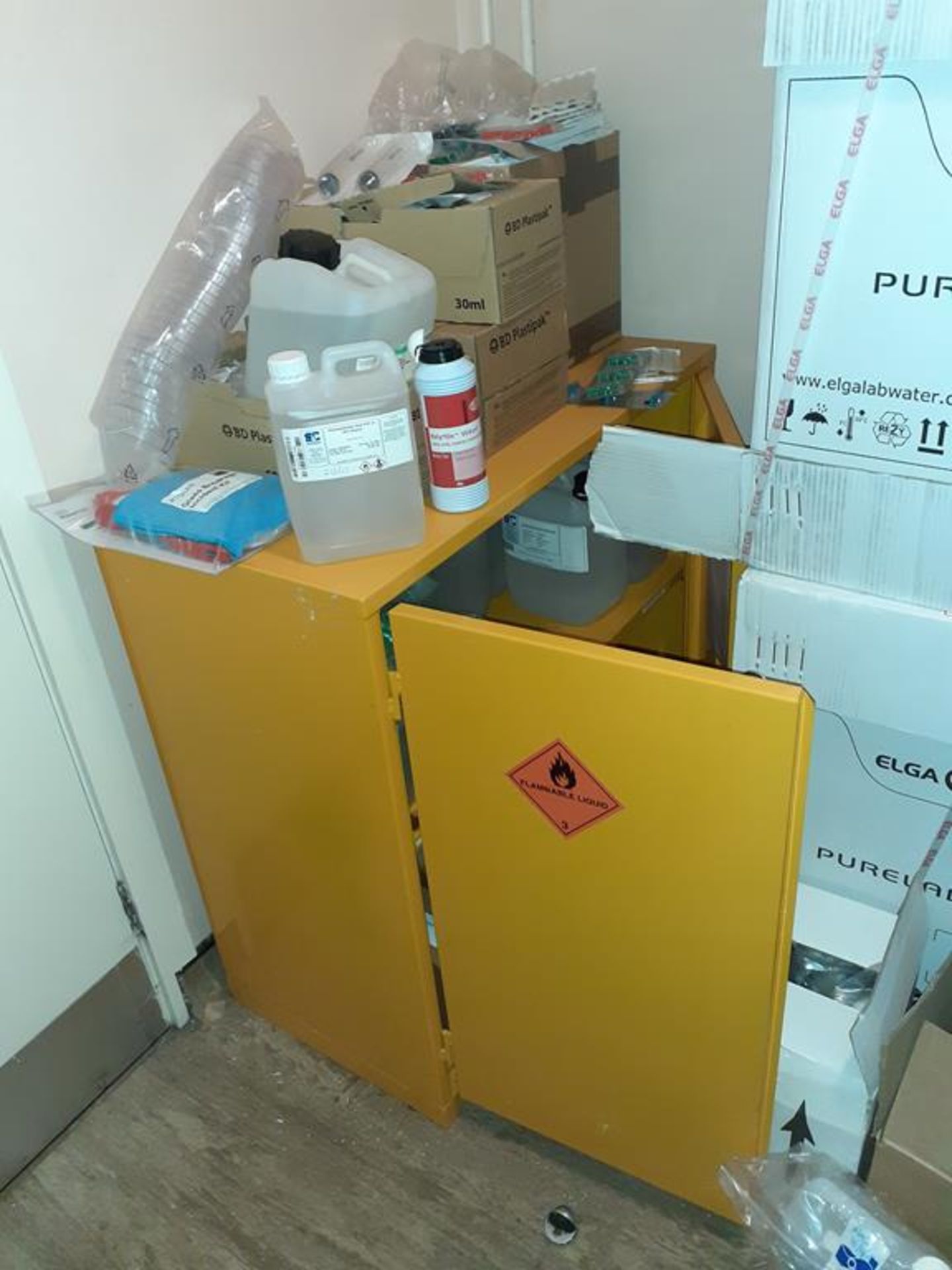 Contents of Chemical storage cupboard including 1