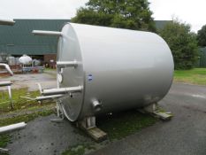 10,000 ltr SS Tank. 3 Mtr high x 2.3 diameter. 43