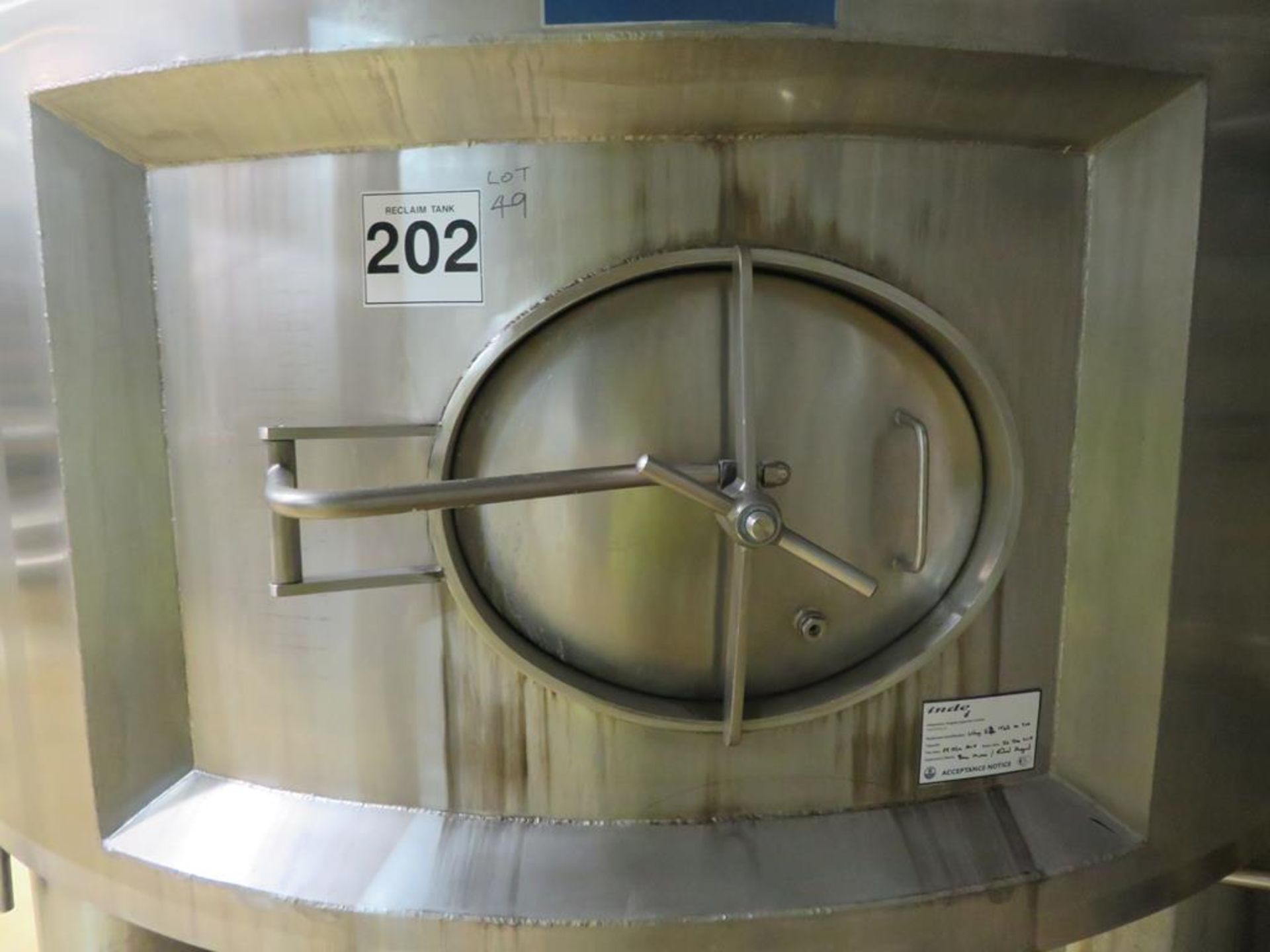 2 x stainless steel 10,000 litre whey buffer tanks - Image 3 of 10