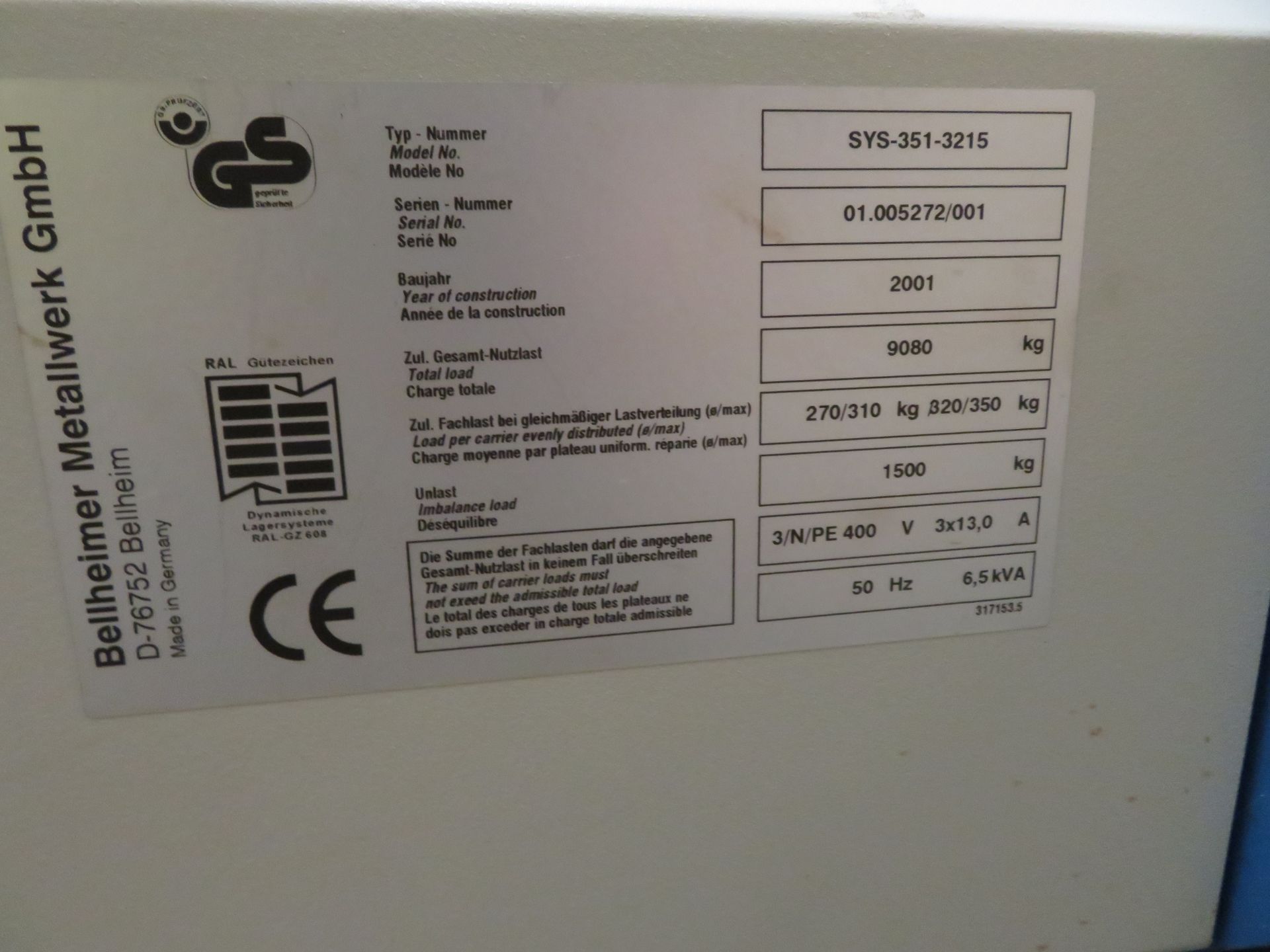 Kardex Industriever Model SYS 3513215. Year 2001. - Image 4 of 7