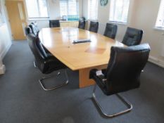 Large Boardroom Table and 10 x Chairs