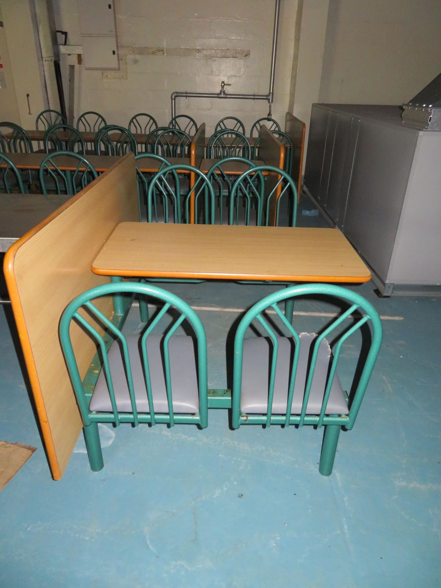 8 x four seat canteen tables - Image 4 of 4