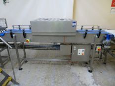 Twin acrylic slat belt conveyor on SS frame with f