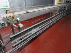 Straight acrylic slat belt conveyor