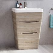 NEW & BOXED 600mm Austin II Light Oak Effect Built In Sink Drawer Unit - Floor Standing. RRP £749.