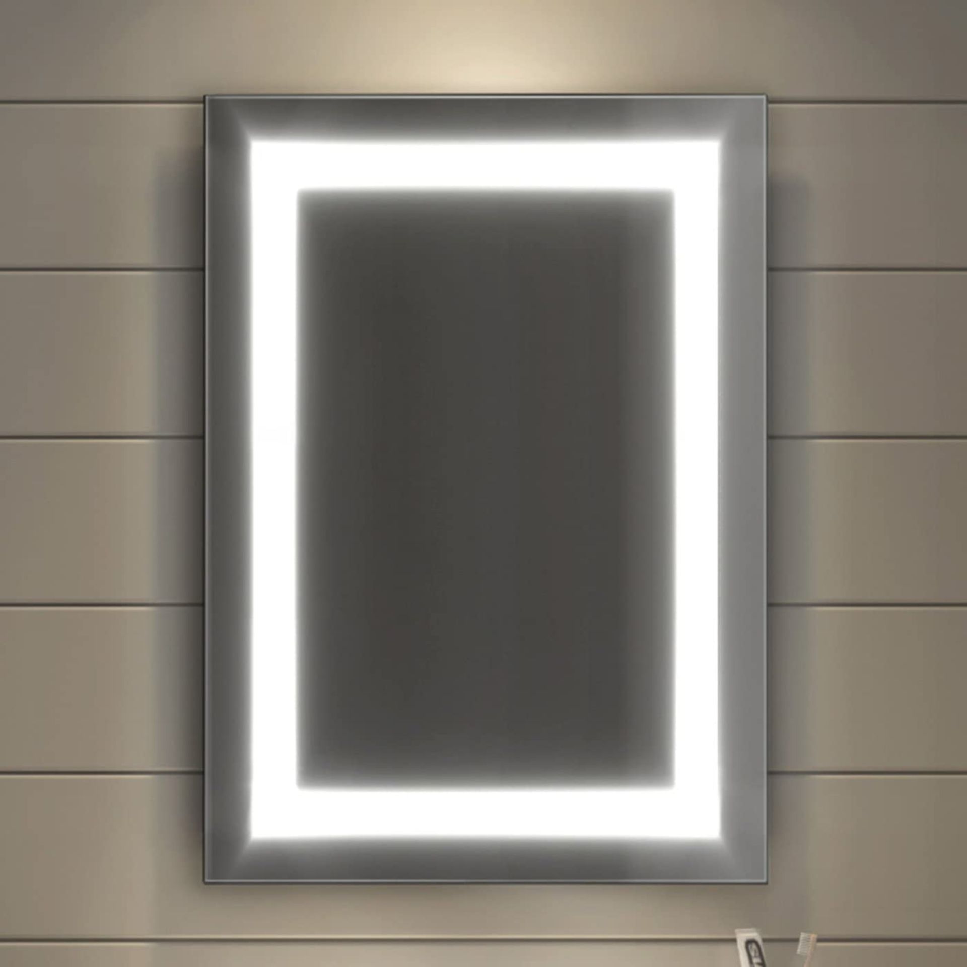 NEW 500x700mm Modern Illuminated Backlit LED Light Bathroom Mirror + Demister Pad. RRP £599.99. - Image 2 of 3