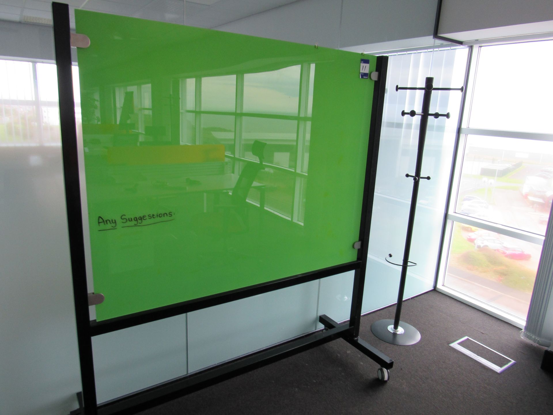 Mobile Magnetic Glass Board 1.5 x 1.2m S1031512MOB-GNBL