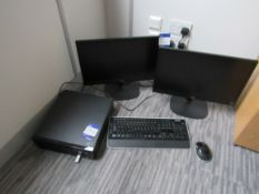 Lenovo Thinkcentre E73 Desktop PC, 2 LG Screens, Keyboard & Mouse, No HDD