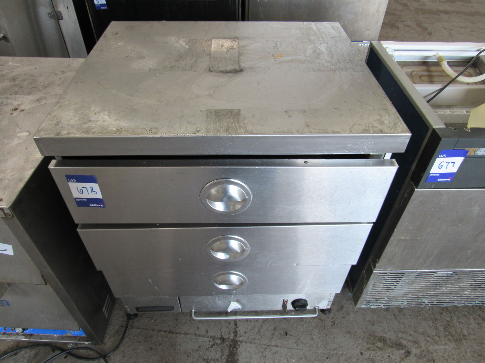 Stainless Steel 3 Drawer Heated Cabinet