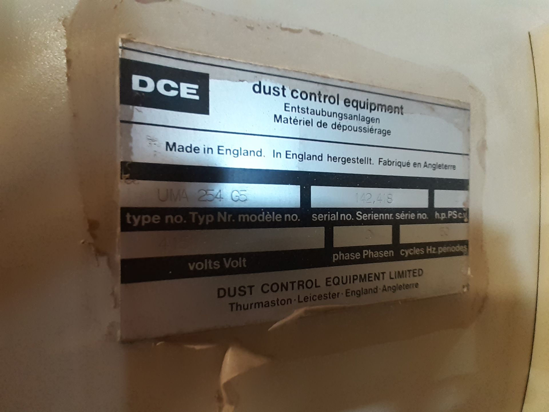 DCE Unimaster UMA 25465 Dust Extraction System/Autoshaker - Image 2 of 2