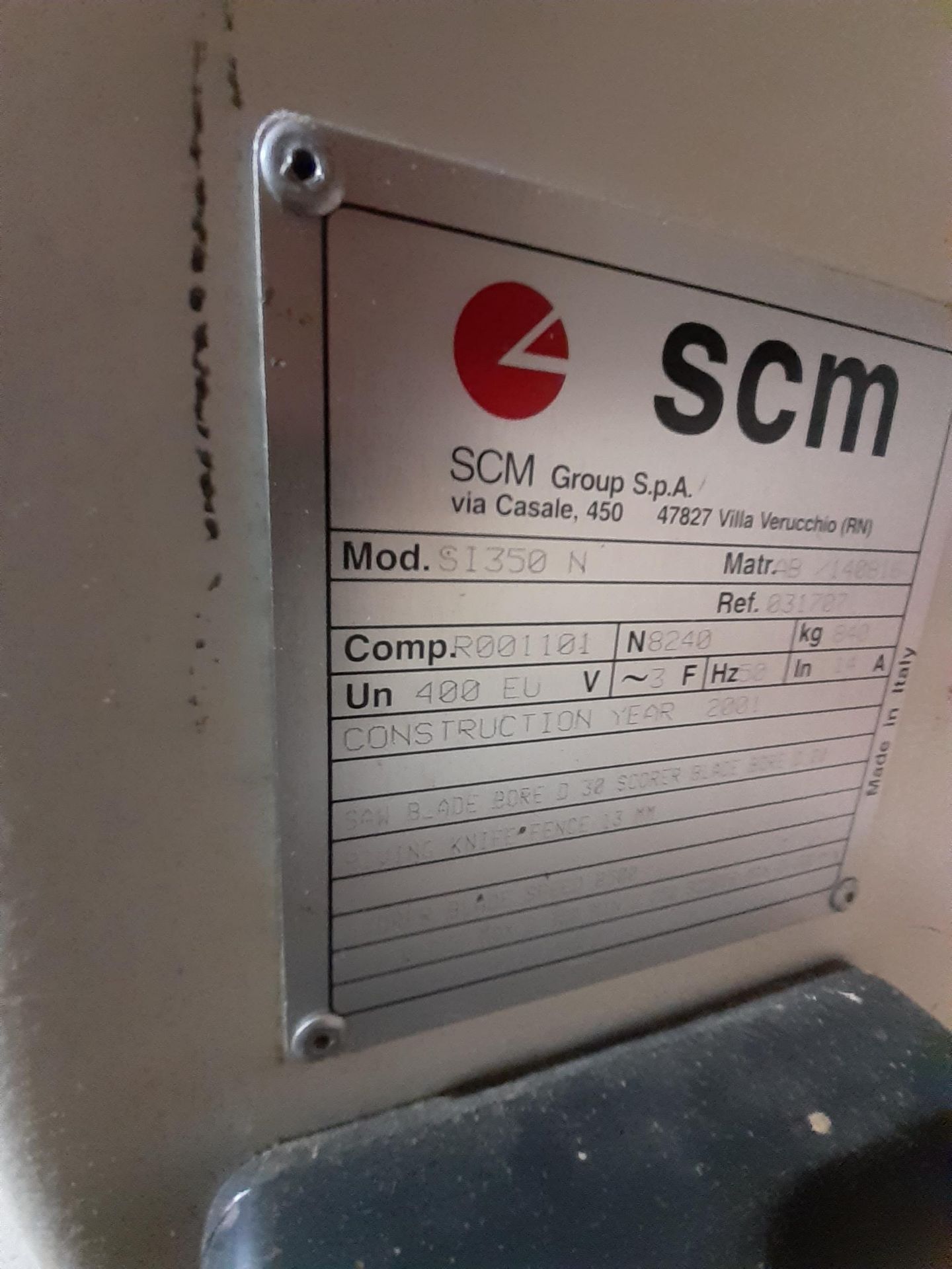 2001 SCM S1 350N Sliding Table Saw - Image 5 of 5