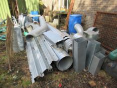 A qty of dust extraction flue, pipework etc.