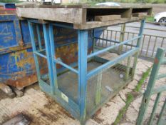 A steel pedestrian lift cage