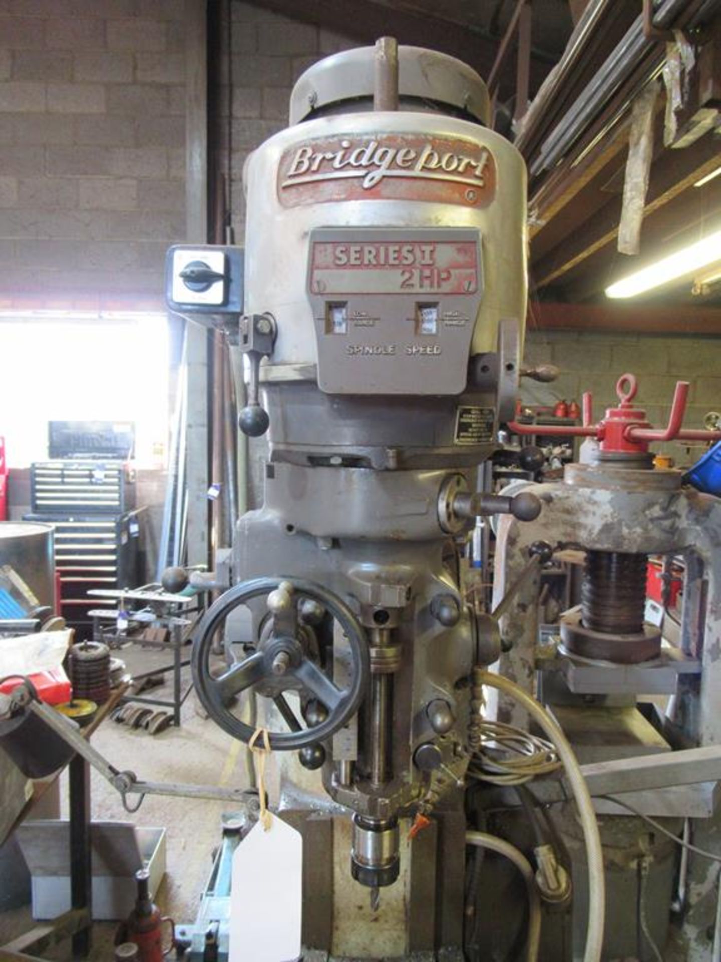 Bridgeport series I 2HP turret mill with shaping attachment, power feed and two axis Dro - Image 3 of 9