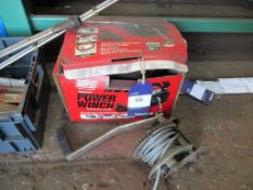 A Maypole heavy duty power winch 12V and a hand winch