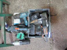 A selection of various power tools.