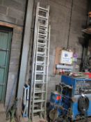 3 x various aluminium ladders