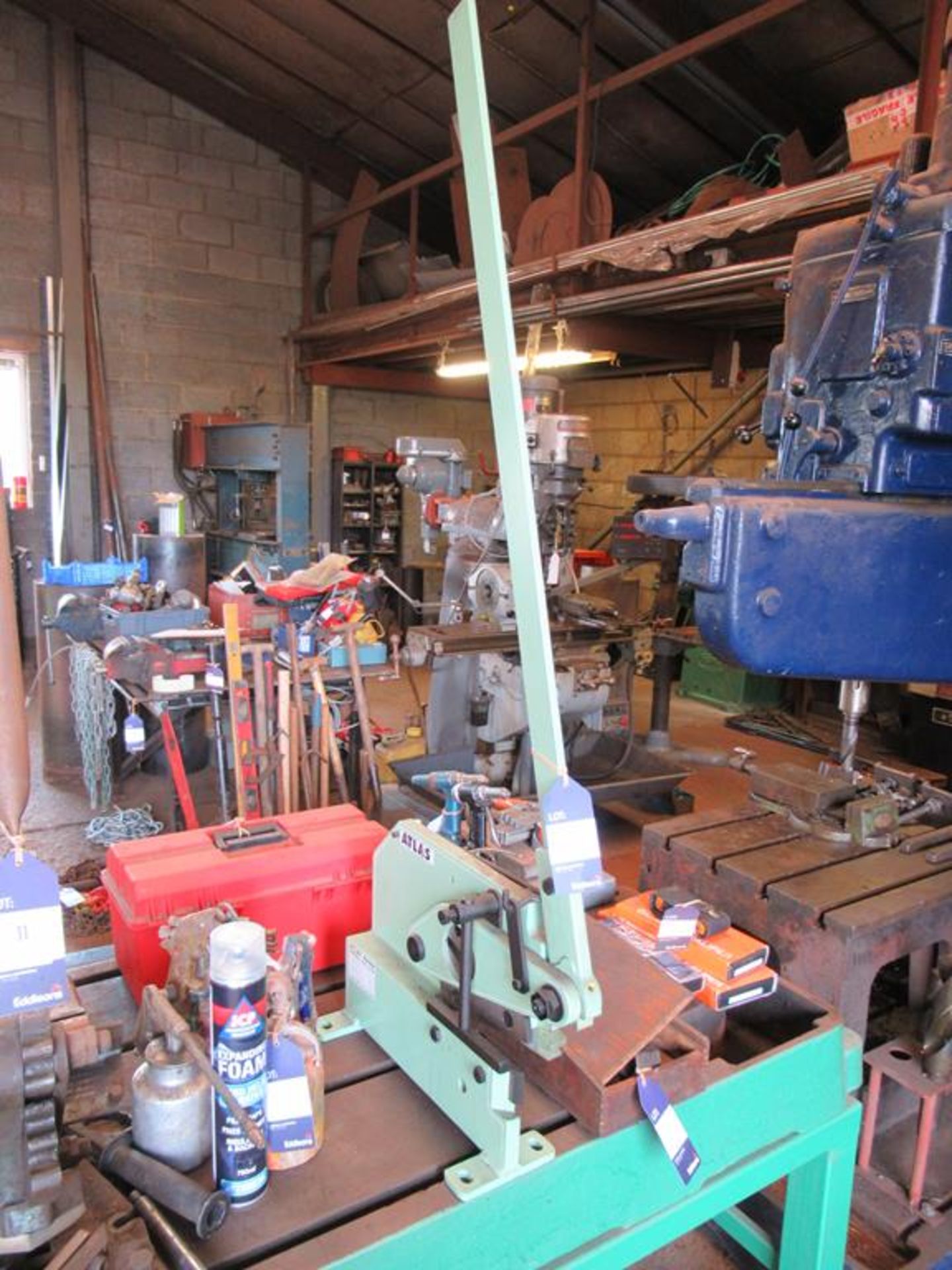 Atlas BS406 bench shear and a mitre shear