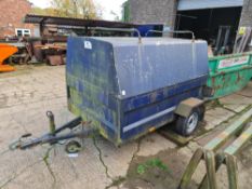 Single axle box trailer with ball hitch, jockey wheel & stand