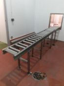 2 x SS Gravity roller cheese conveyors