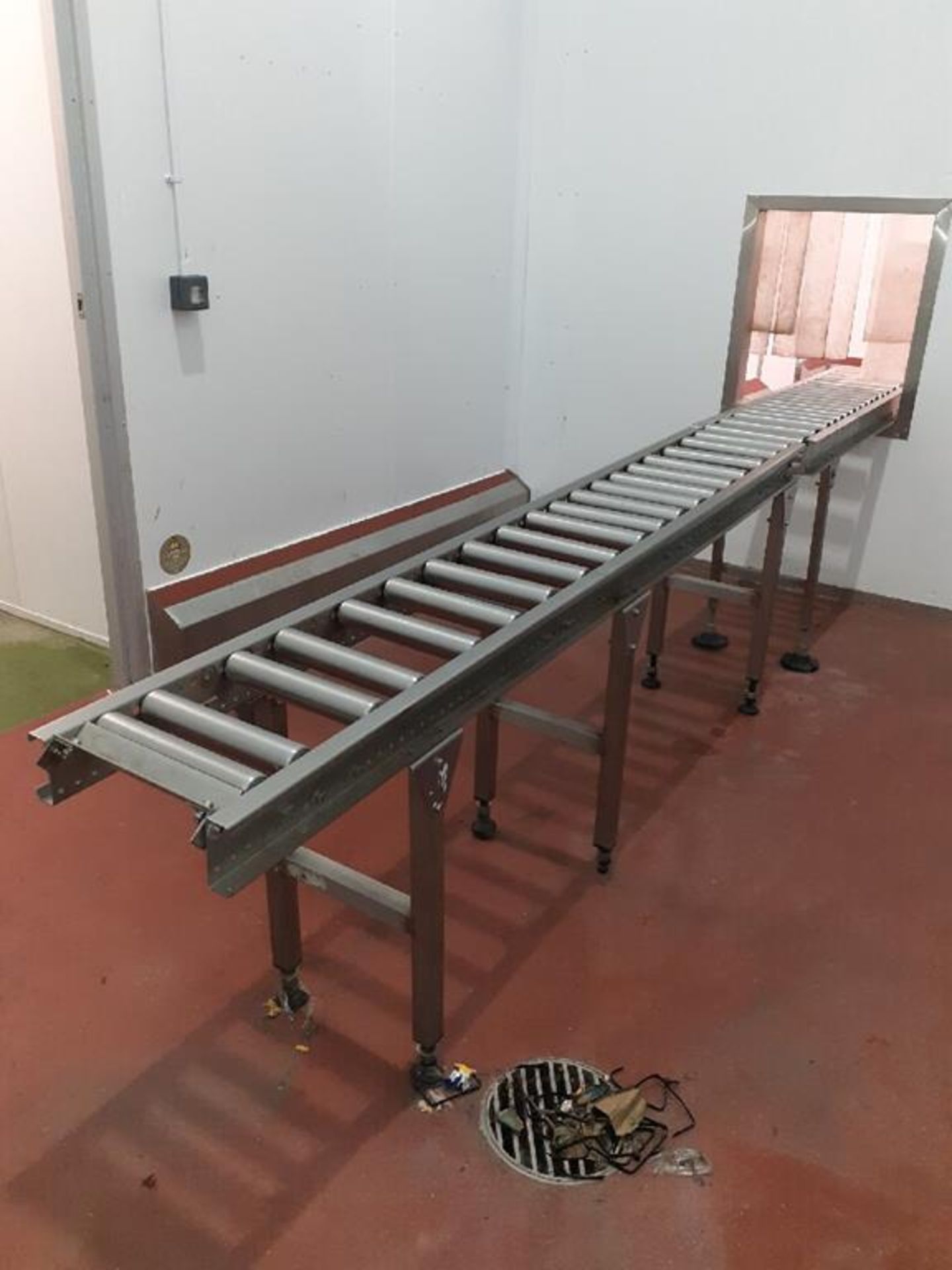 2 x SS Gravity roller cheese conveyors