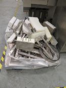 Pallet of assorted cheese cutter frames (approx 15) and plastic ram head units