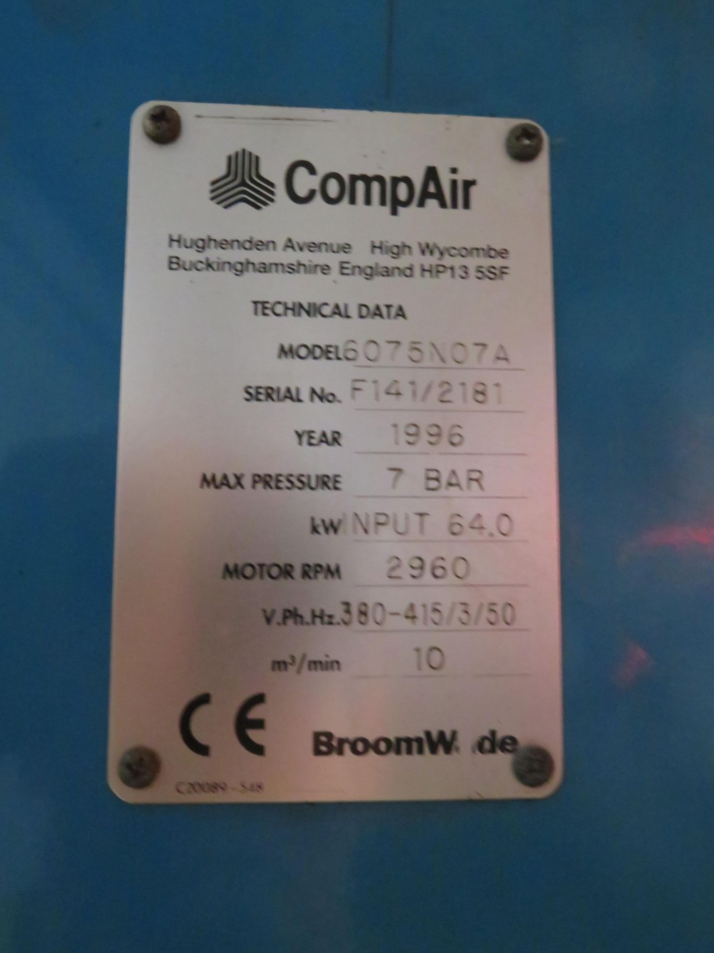 CompAir Broomwade Cyclone N Air Compressor. - Image 3 of 4