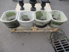 4 Cast Iron Garden Planters with Italian Design