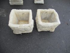 2 quantity "Brick" theme Planters