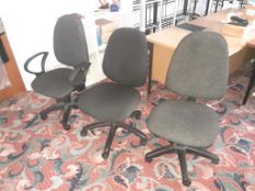 3 x Mobile Upholstery Office Chairs