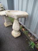 Vine Motif Bird Bath on Stand