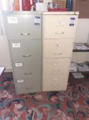 3 x 4 drawer Metal Filing Cabinets and 1 x 2 drawer Metal Filing Cabinet