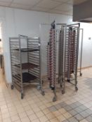 6 x Various Stainless Steel Tray Trolleys