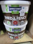 2x Tubs of Johnstones Red Cedar Fence Paint