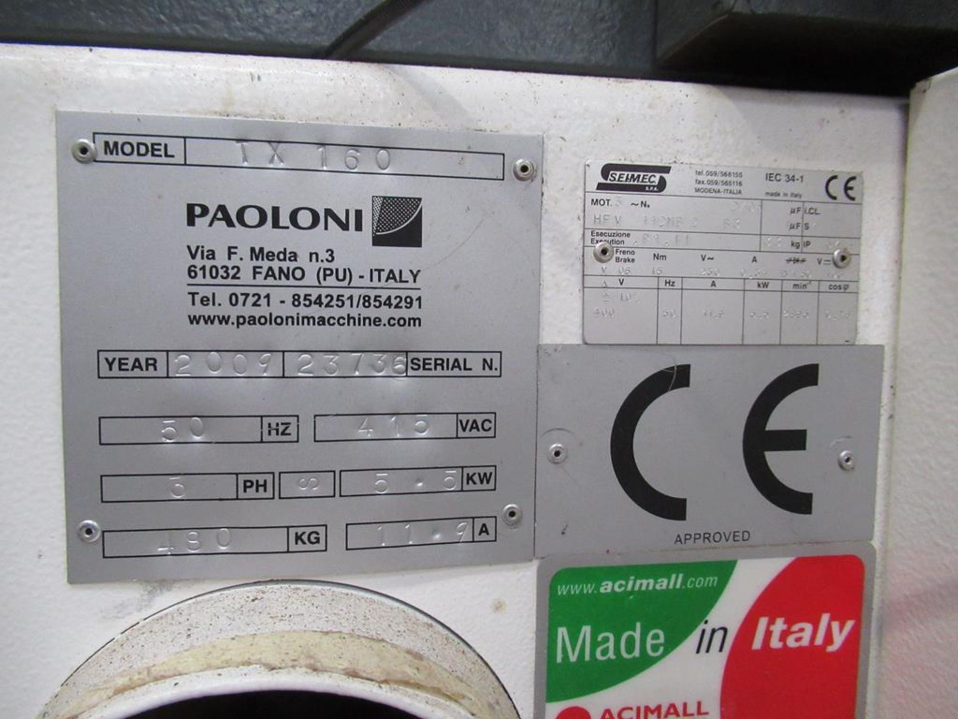 Paoloni Tx160 Tilting Spindle Moulder - Image 11 of 14
