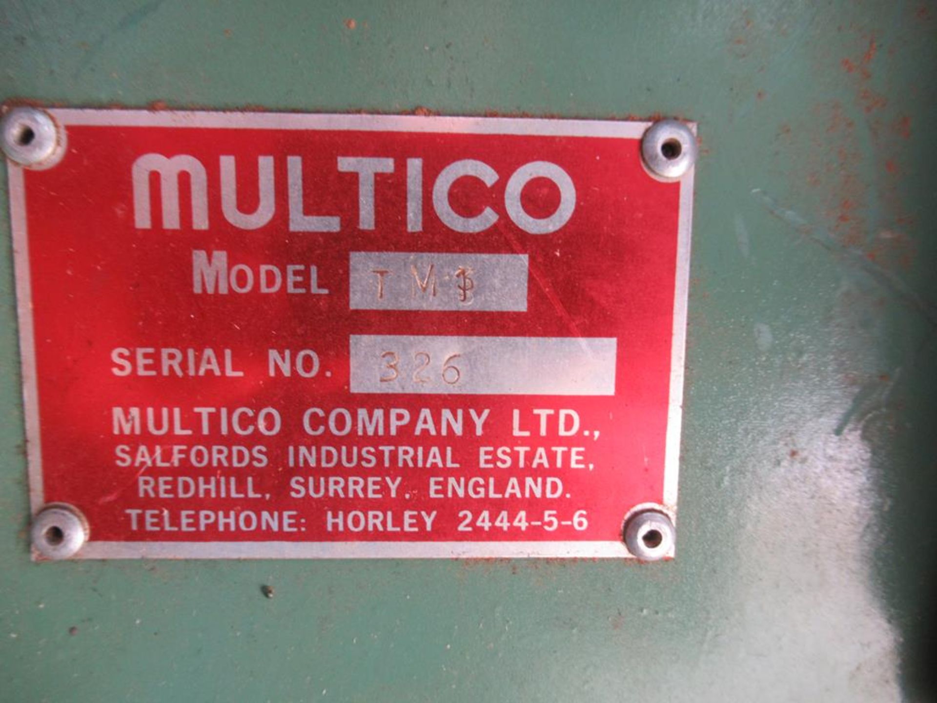 Multico tenoner model TM1, S/N 236 3ph - Image 5 of 7