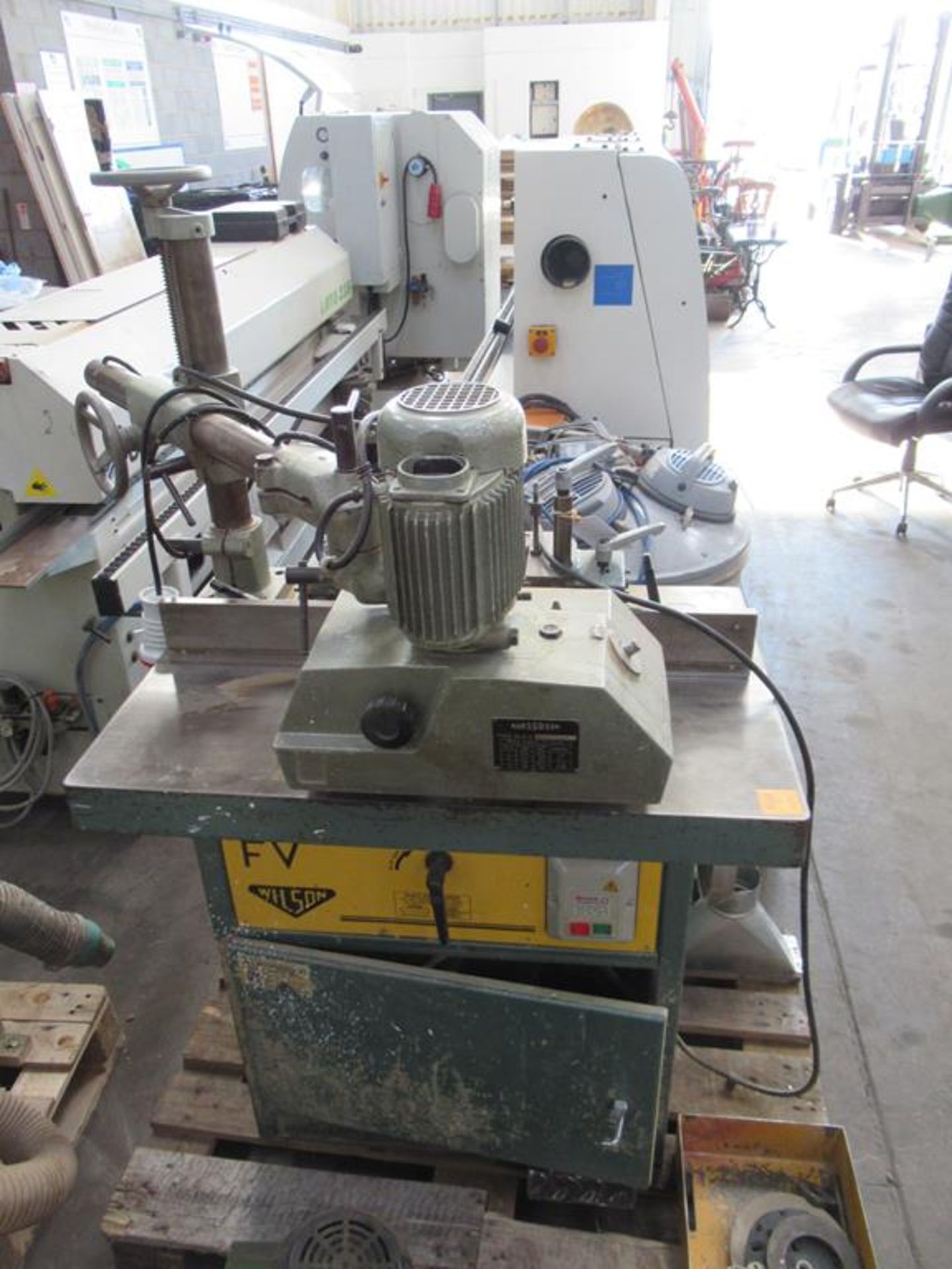 Wilson FV spindle moulder 3ph with Wadkin BLG8 power feed. - Image 2 of 10