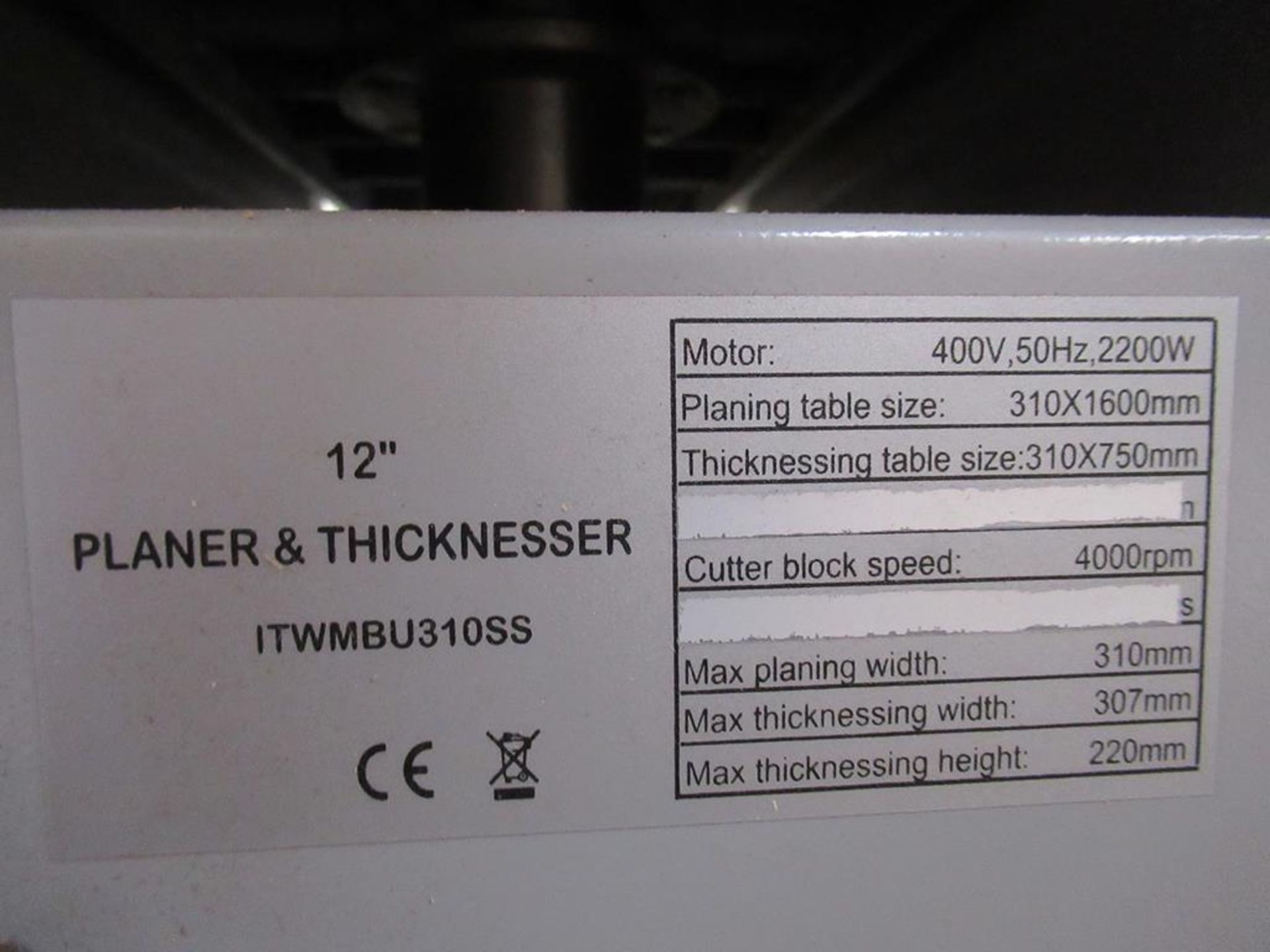 iTech ITWMBU31055 12" Planer Thicknesser - Image 6 of 7