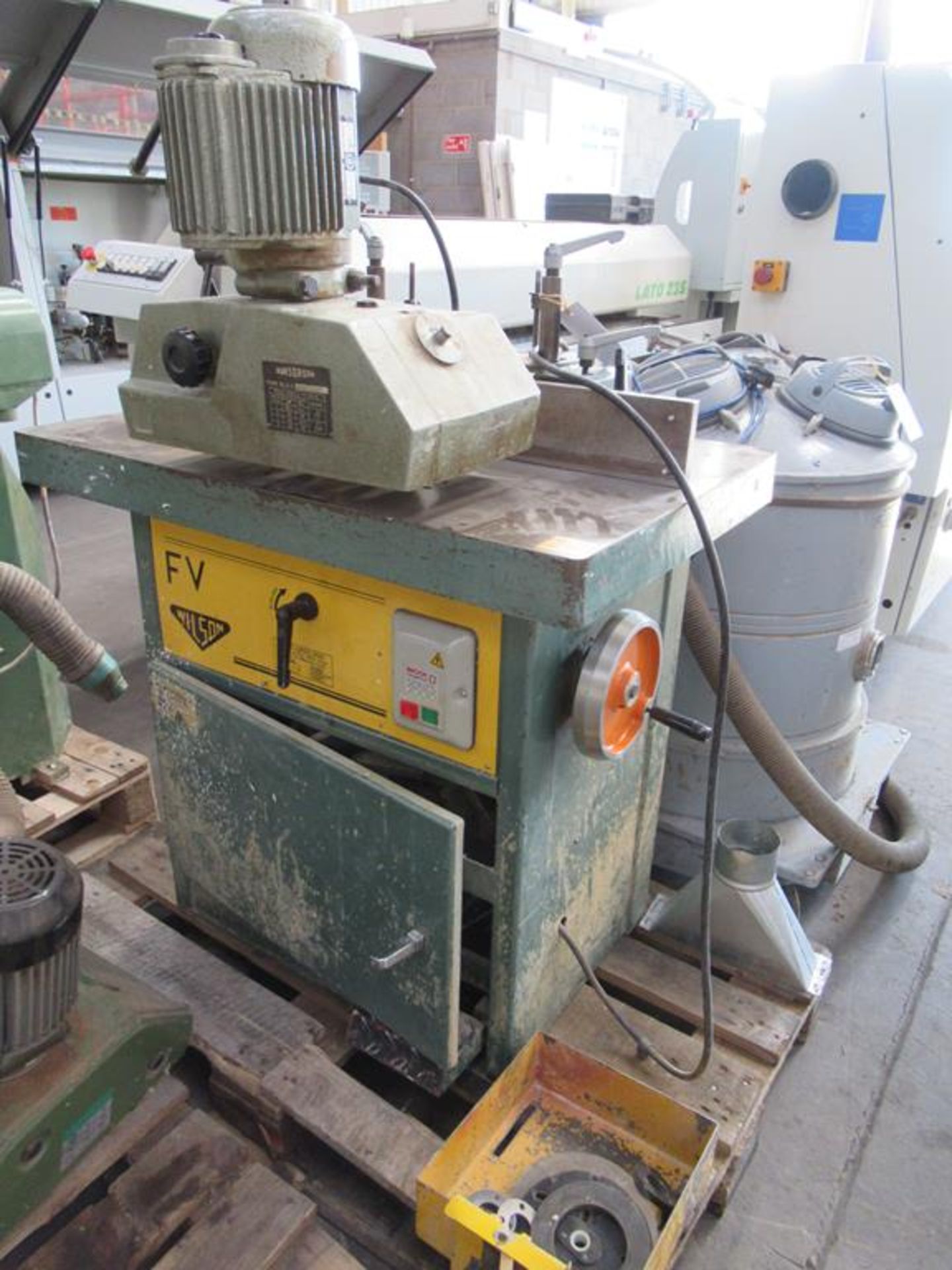 Wilson FV spindle moulder 3ph with Wadkin BLG8 power feed.