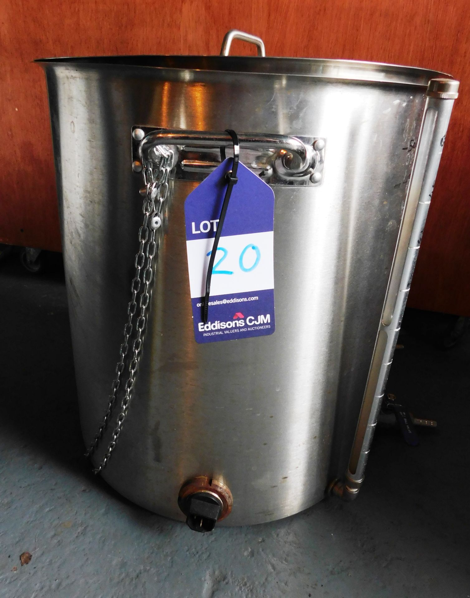 Small Stainless Steel Brew Tank with 2 Heating Elements 45Ltr