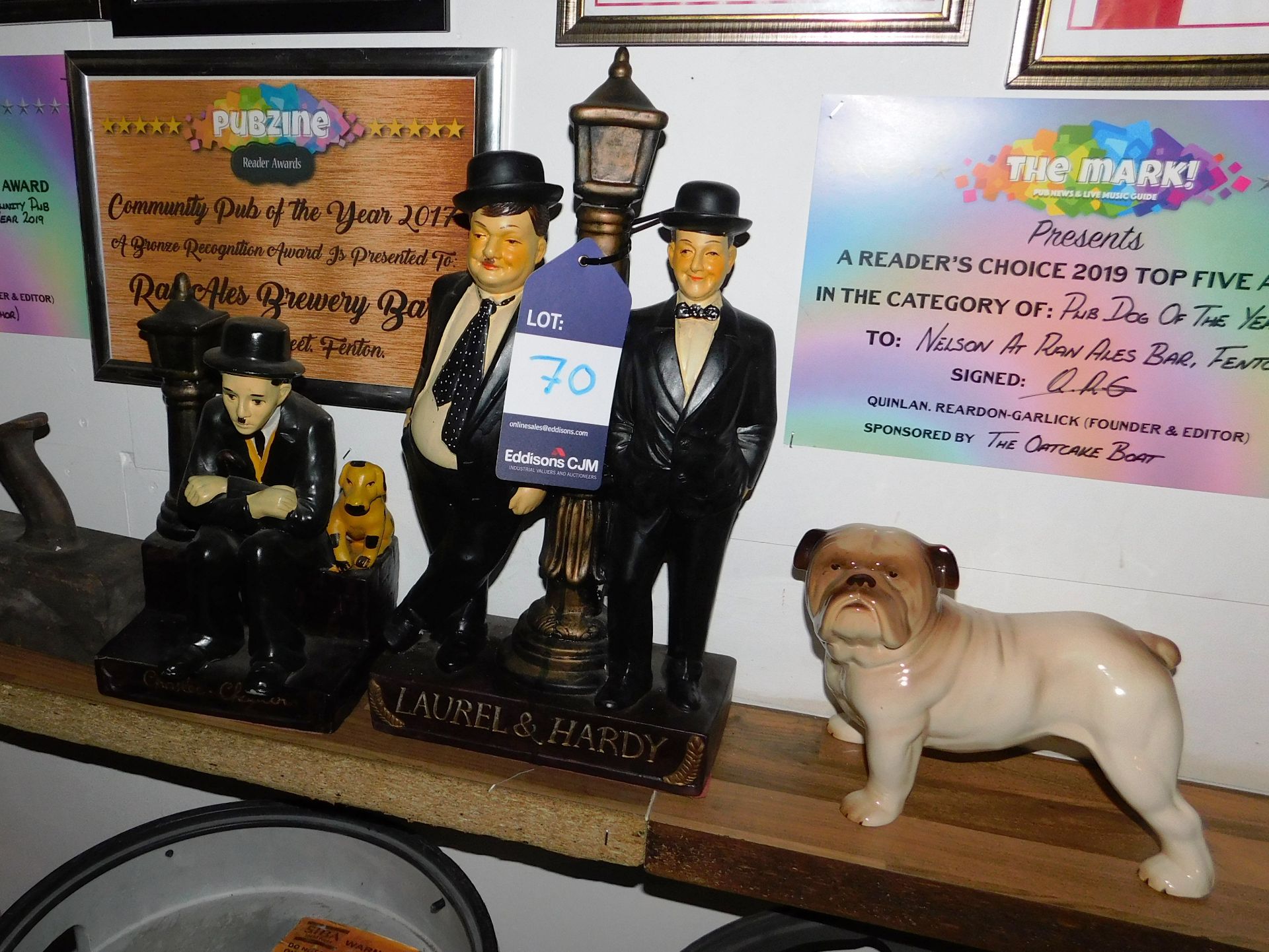 Charlie Chaplin, Laurel and Hardy and Dog Ornaments