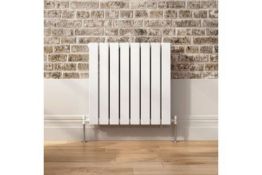 NEW & BOXED 600x600mm Gloss White Double Flat Panel Horizontal Radiator - Premium. RRP £349.99.