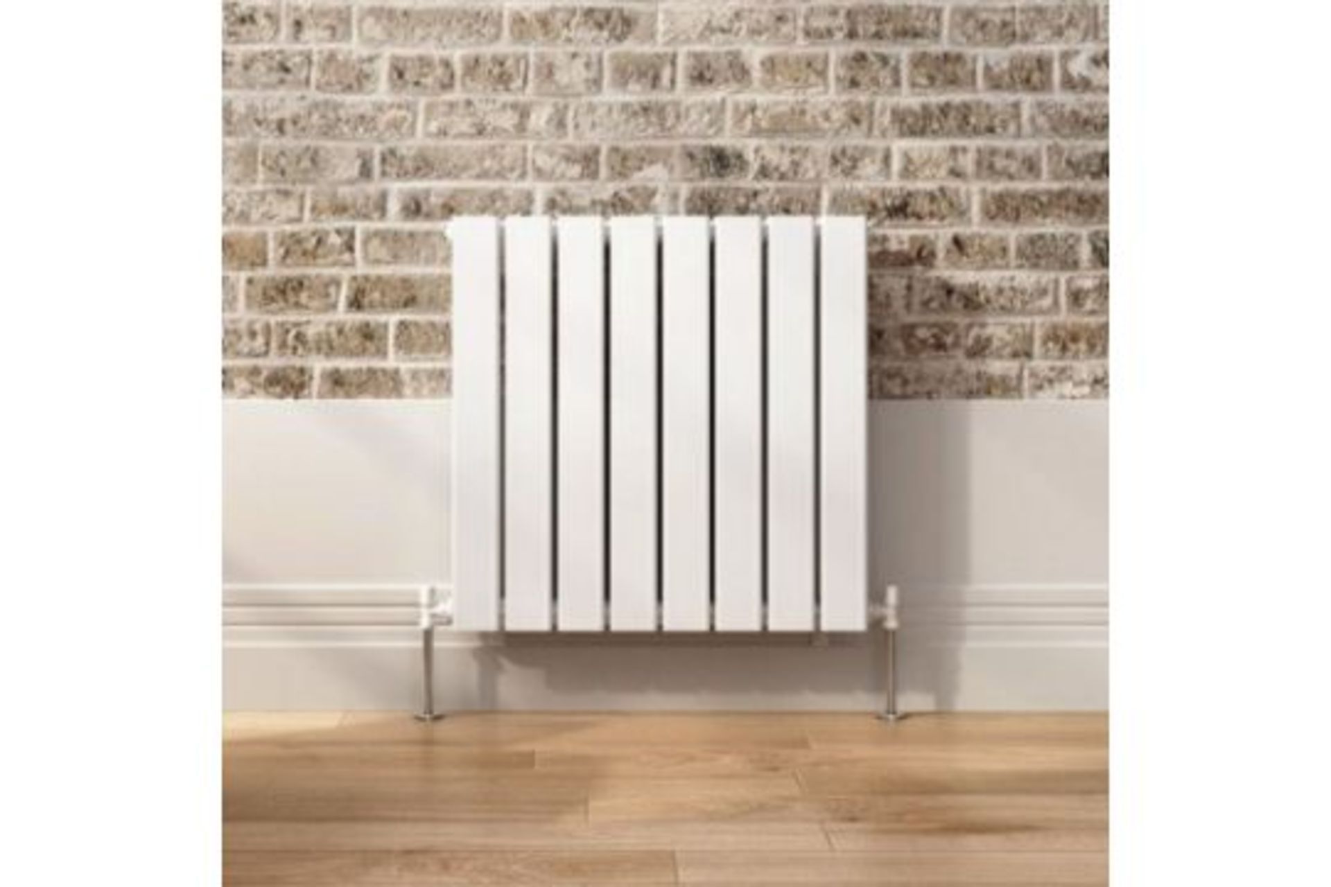 NEW & BOXED 600x600mm Gloss White Double Flat Panel Horizontal Radiator - Premium. RRP £349.99.