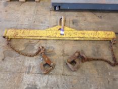 6FT Spreader Beam c/w Plates Lifting Grabs