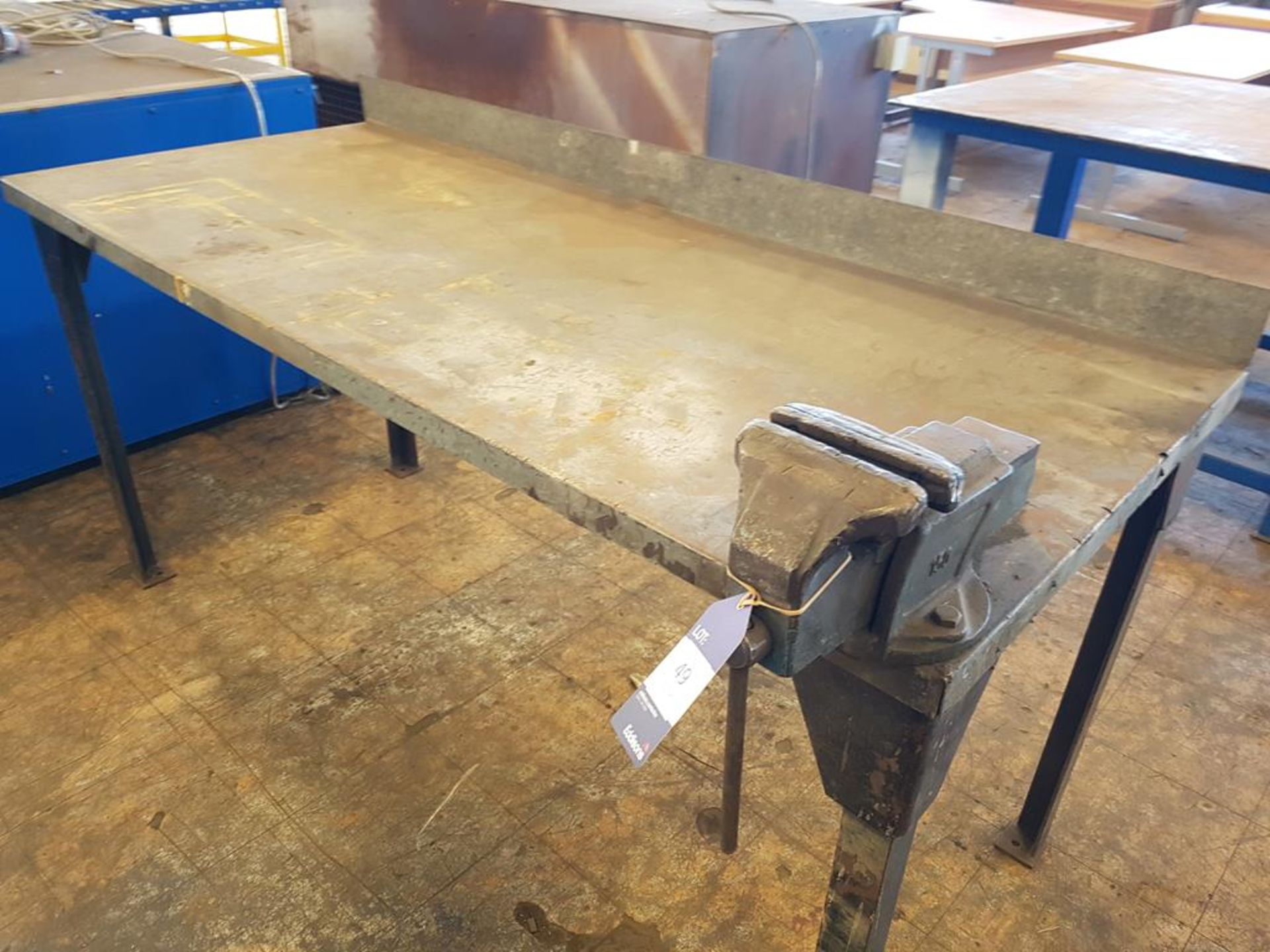 Steel Bench and Vice approx 850 x 770mm