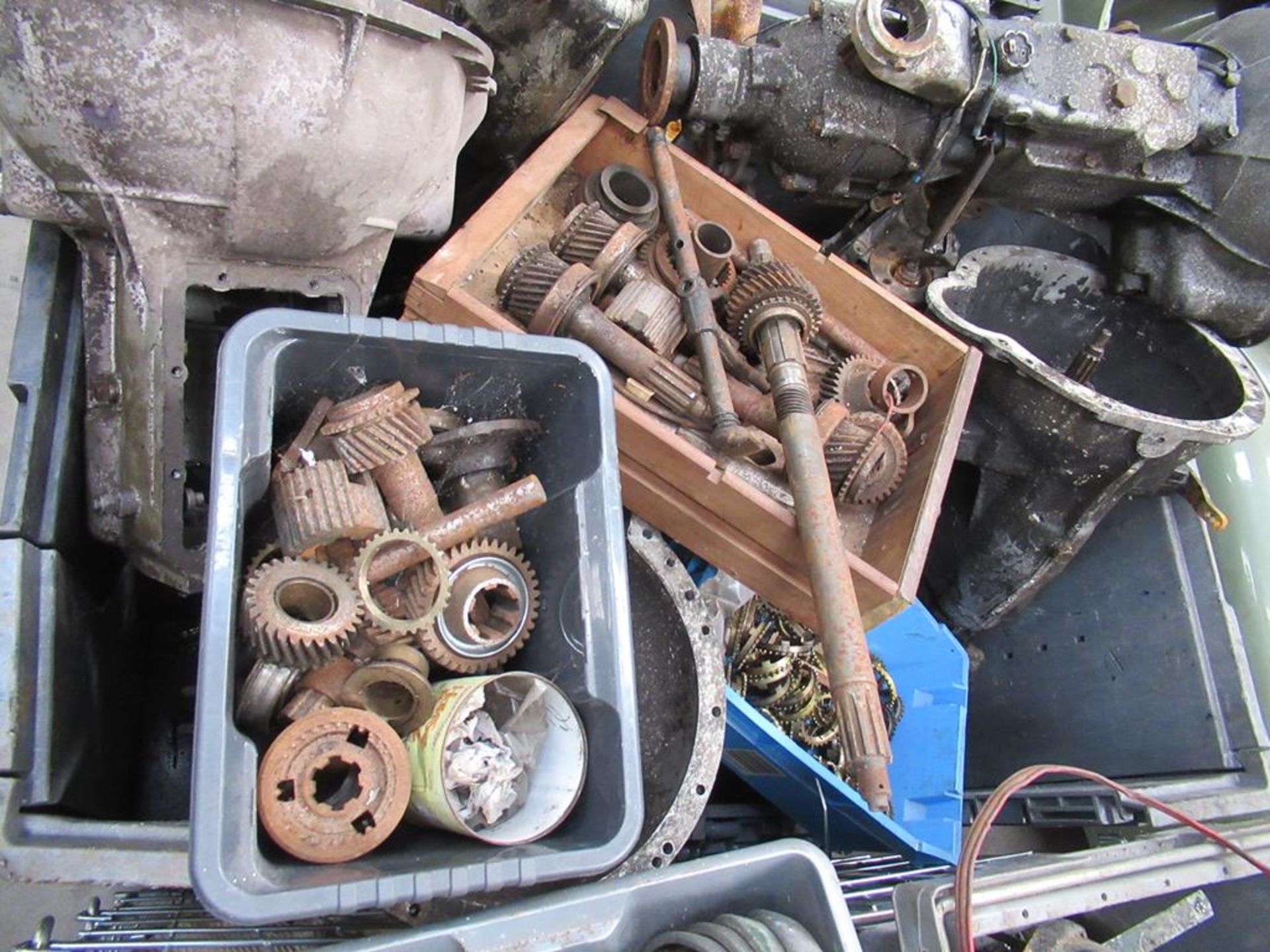 Stillage of Triumph TR2/6 Gearboxes and casings - Image 2 of 5