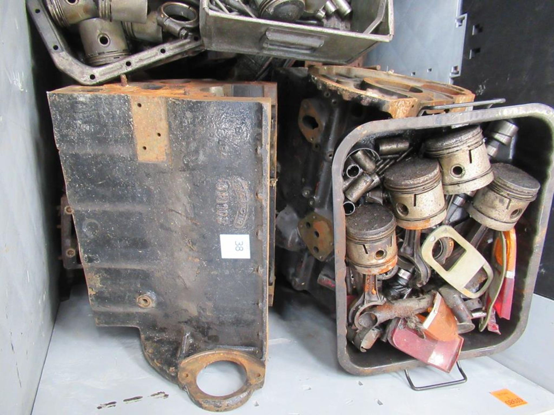 Stillage of engine parts, including TR4 Engine Blocks. - Image 3 of 3