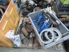 Pallet of Triumph car parts (mainly Fly Wheels)