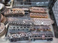 Pallet of Triumph TR4/6 engine heads