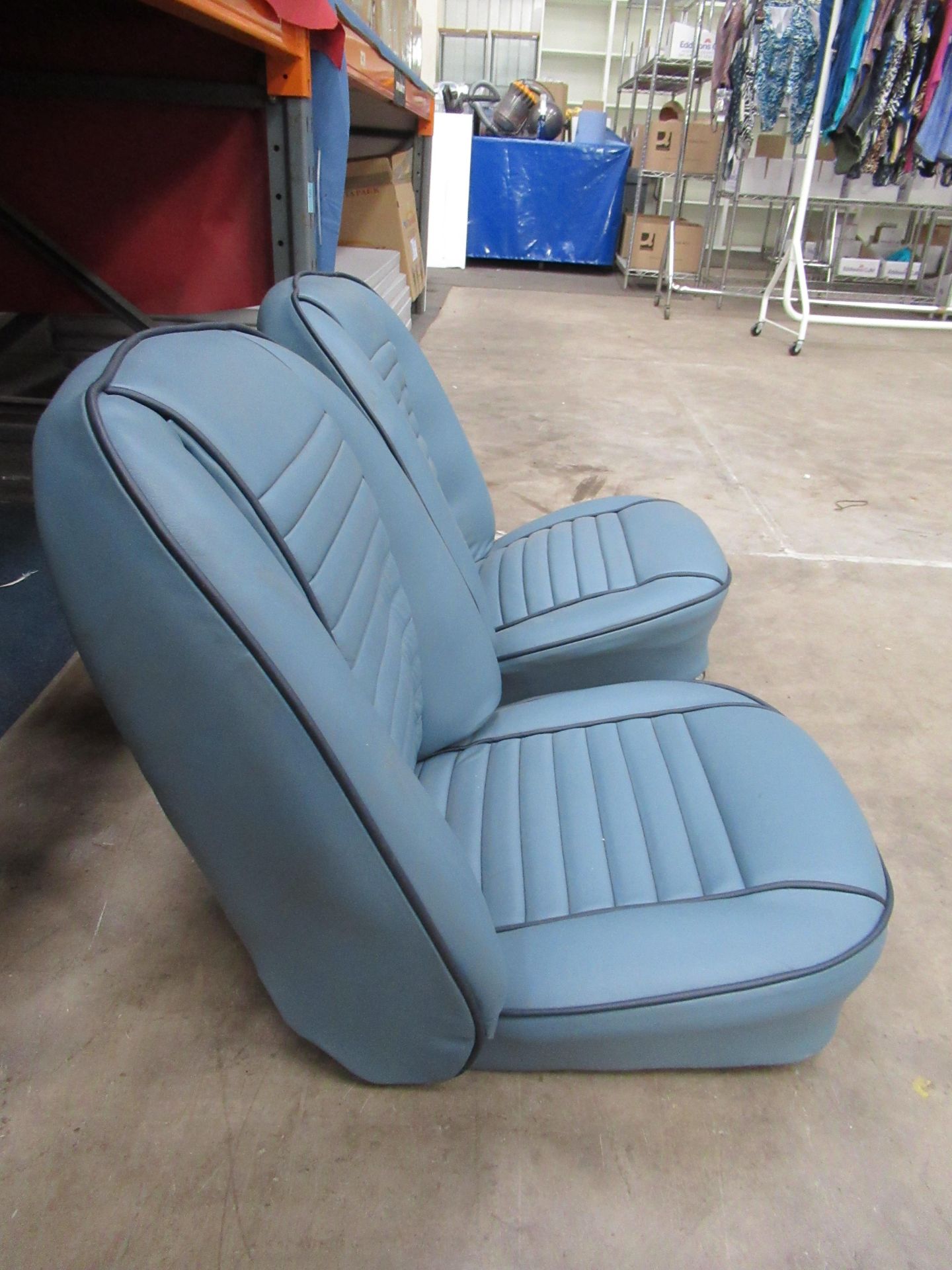 2x unused blue Triumph TR2/3 seats - Image 3 of 9